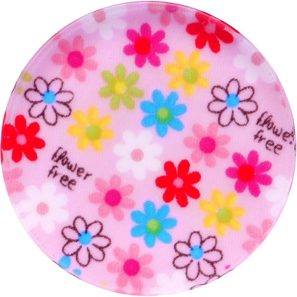 46mm Acrylic Pink Multicolored Flower Power Saddle Plug