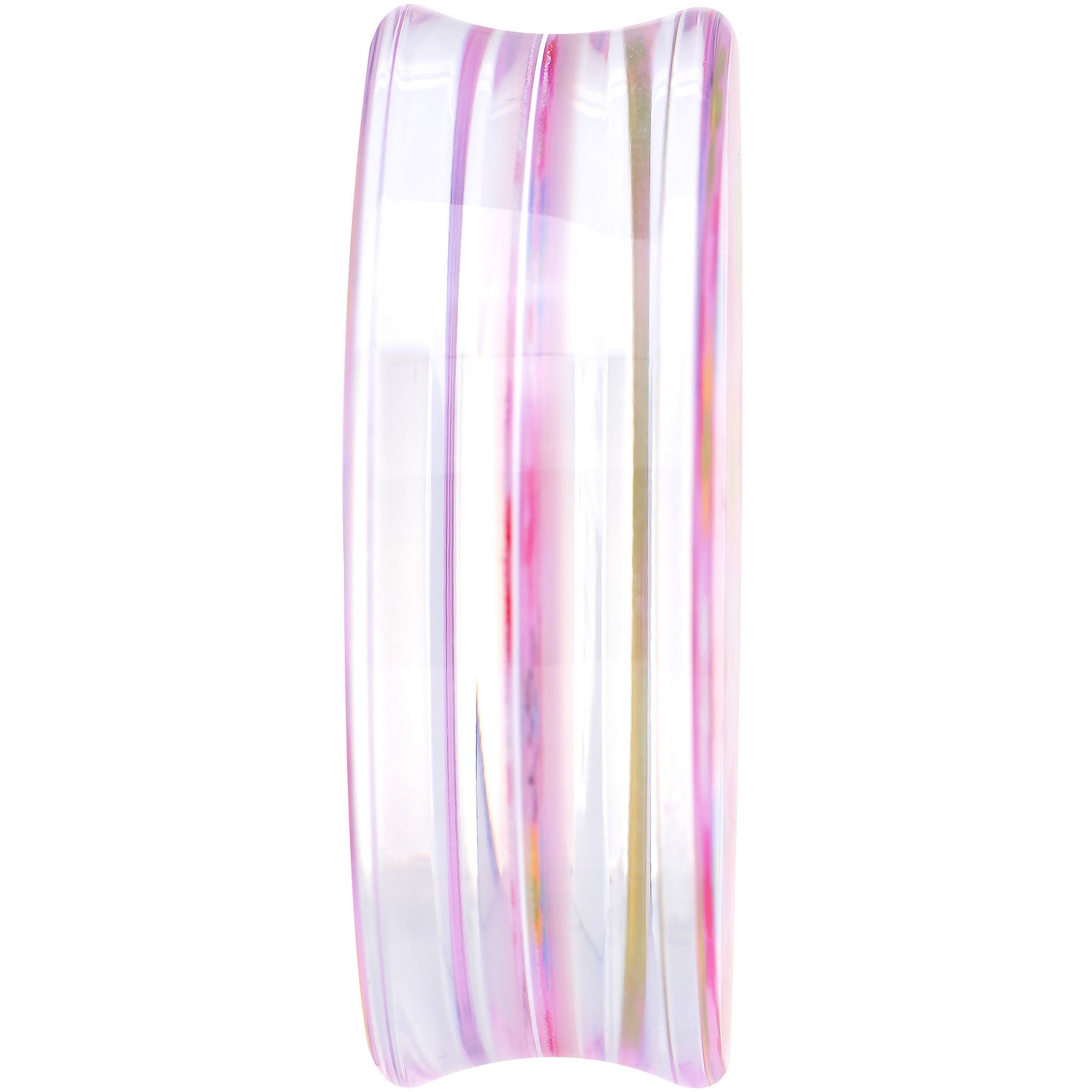 48mm Acrylic Pink Multicolored Flower Power Saddle Plug