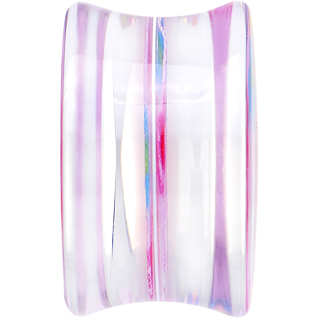 18mm Acrylic Pink Multicolored Flower Power Saddle Plug