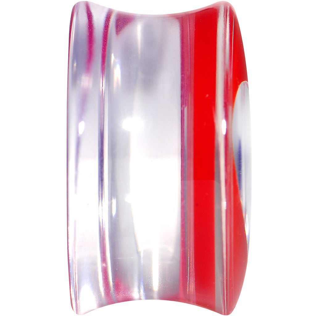 18mm Clear Red Acrylic Adoring Heart Saddle Plug