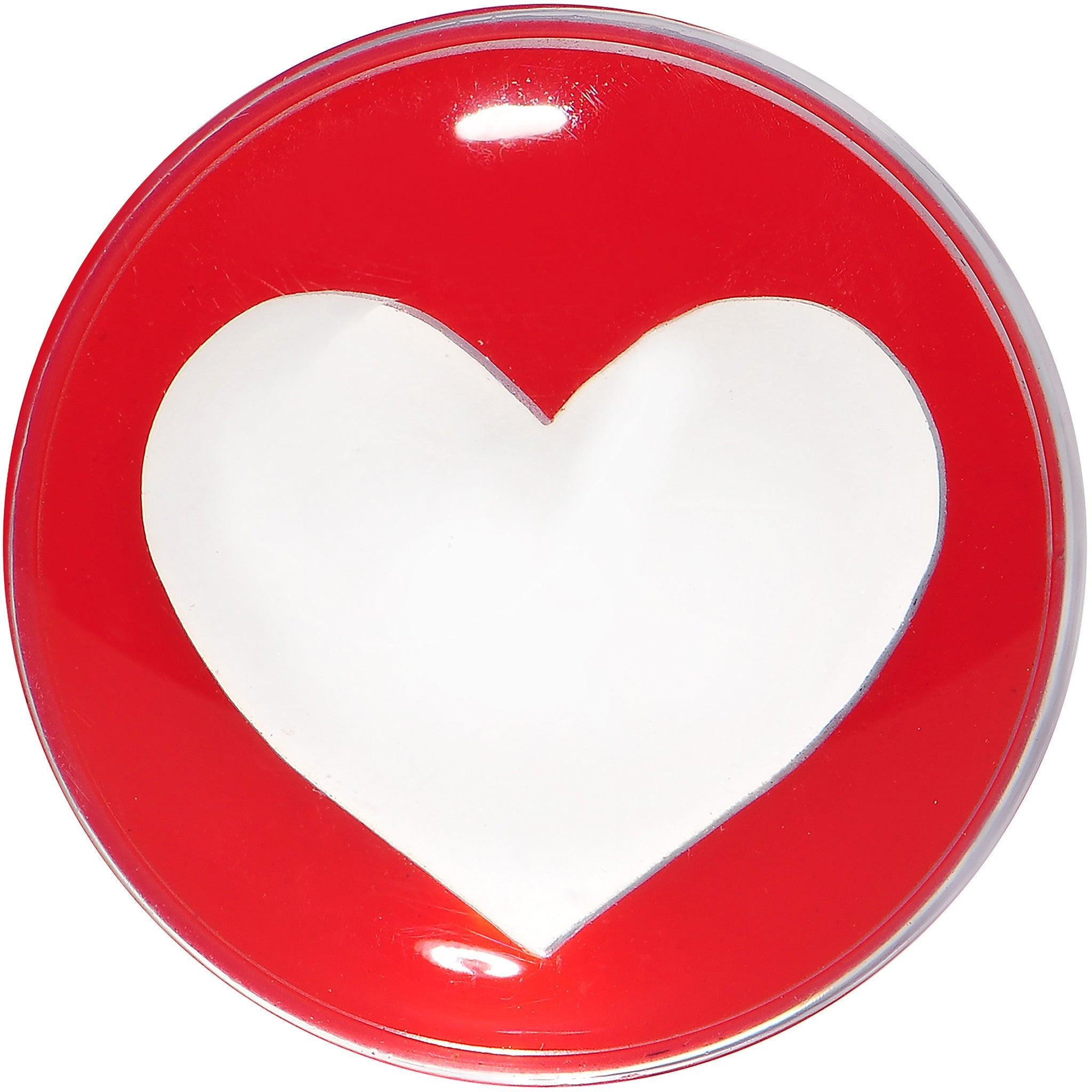 20mm Clear Red Acrylic Adoring Heart Saddle Plug
