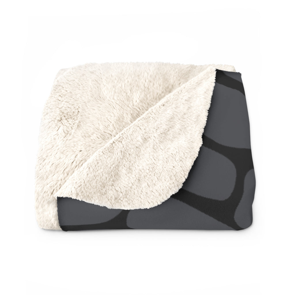 Dark Grey Snake Skin Sherpa Fleece Blanket