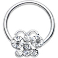14G 7/16 Clear Gem Brilliant Butterfly BCR Captive Ring