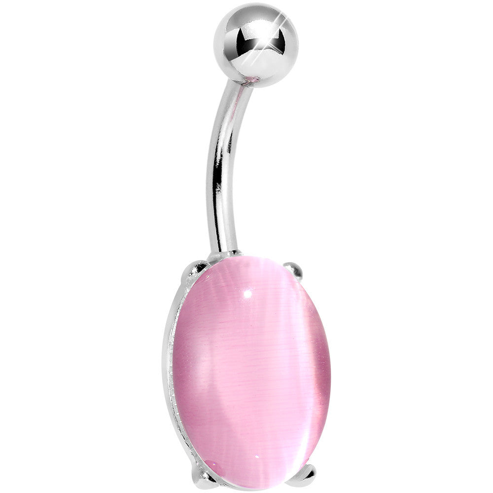 Pink Opal Elliptical Belly Ring
