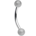 16G 5/16 Silver Sandblasted Steel Curved Eyebrow Ring 3mm Ball