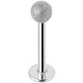 16G 3/8 Silver Sandblasted Steel Monroe Labret 3mm Ball