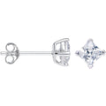 925 Silver Clear 5mm Cubic Zirconia Vivid Square Stud Earrings