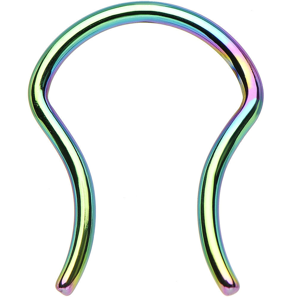 16G 5/8 Rainbow Anodized Titanium Septum Retainer