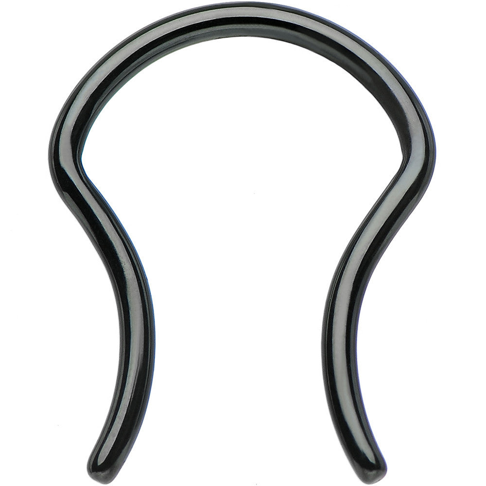 16G 5/8 Black Anodized Titanium Septum Retainer
