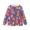 Abstract Pop Windbreaker Jacket (AOP) Featuring on the Back everyone favorite sailor Popeye