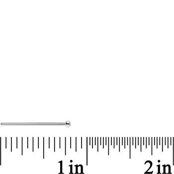 18G 3/4 Clear CZ Steel Straight Fishtail Nose Ring 2mm
