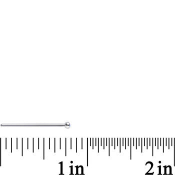 18G 3/4 Aurora CZ Steel Straight Fishtail Nose Ring 2.5mm