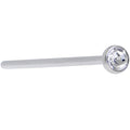 20G 3/4 Clear CZ Steel Straight Fishtail Nose Ring 2.5mm
