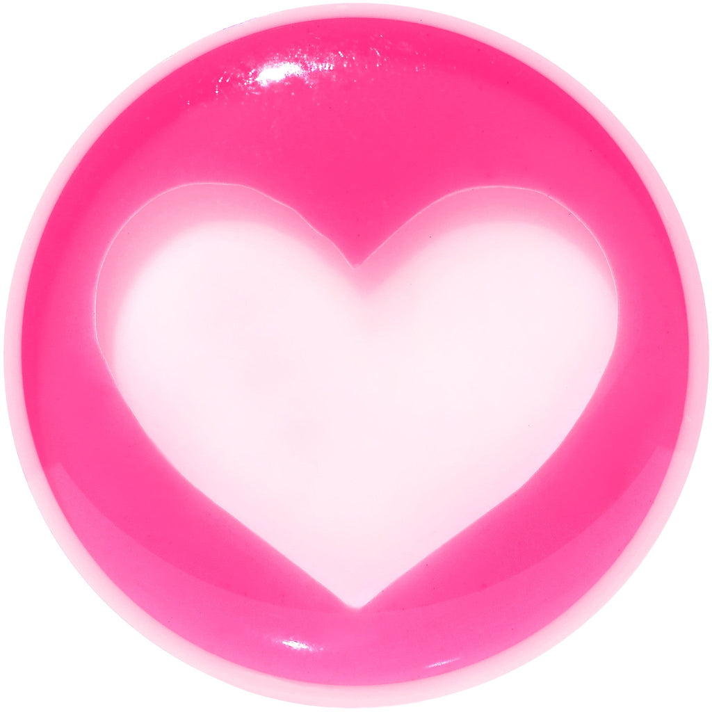 5/8 White Pink Acrylic Adoring Heart Saddle Plug