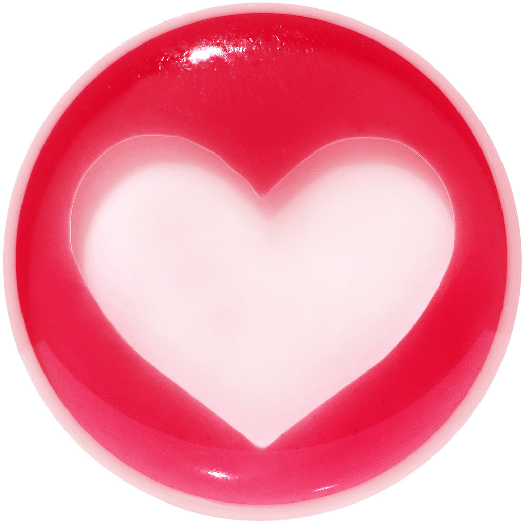 18mm White Red Acrylic Adoring Heart Saddle Plug