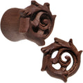 7/16 Organic Wood Rebirth Hand Carved Plug Set