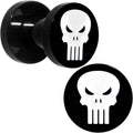 4G Black PVD Licensed The Punisher Logo Screw Fit Plug Set