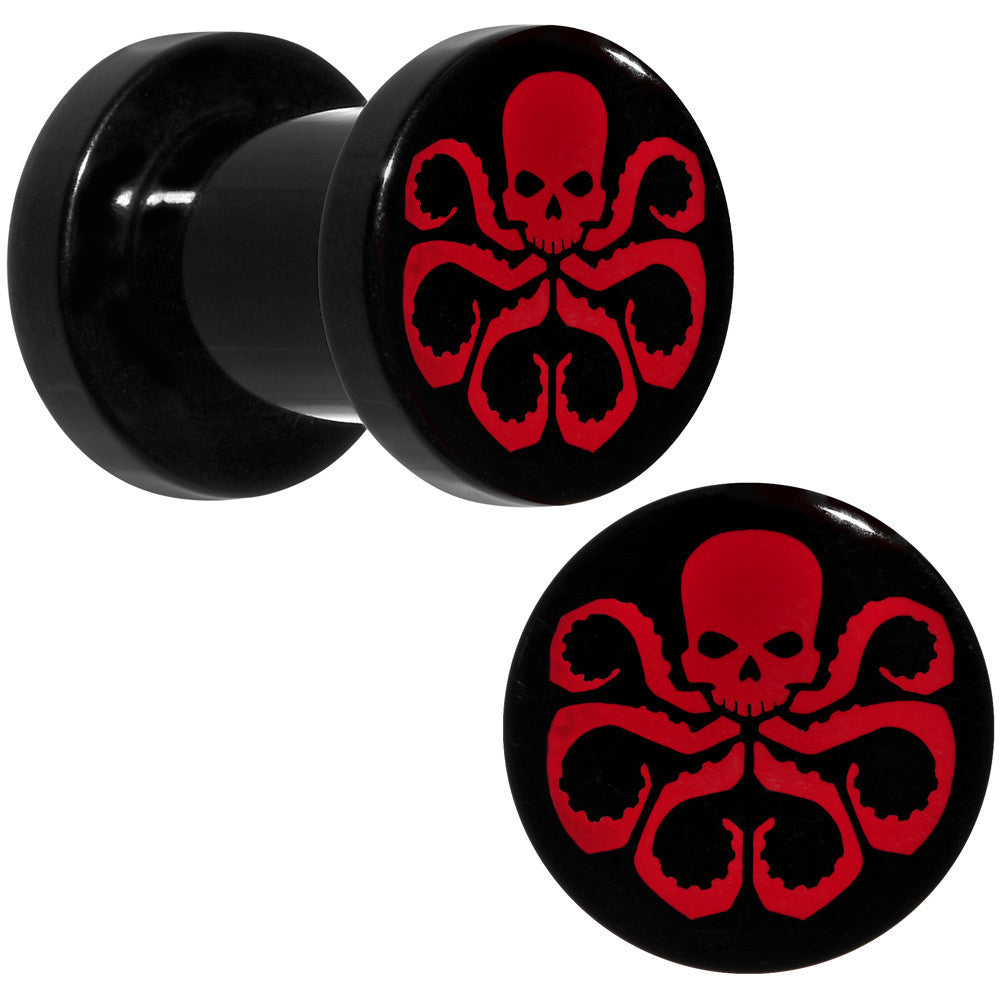 2G Black Acrylic Licensed Hydra Logo Screw Fit Plug Set
