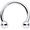 14G 1/2" Stainless Steel 4mm Ball Horseshoe Circular Barbell