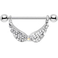 14G Mystical Gemmed Angel Wings Dangle Nipple Shield 24mm