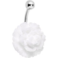 White Gerbera Flower Belly Ring