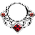 16G 3/8 Red Cubic Zirconia Lahori Palace Septum Clicker