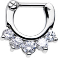 16G 1/4 Stainless Steel 5 CZ Septum Clicker