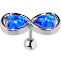 Stainless Steel Blue Faux Opal Infinity Tragus Cartilage Earring
