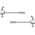 14G 5/8 Stainless Steel Nailed It Hammer Nipple Barbell Set