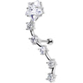 Stainless Steel CZ Shooting Star Right Tragus Cartilage Earring