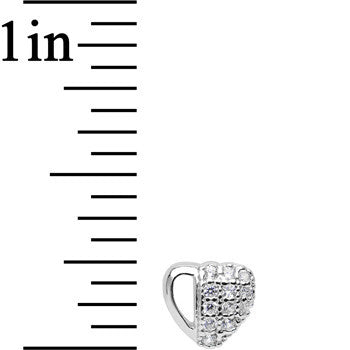 16G Stainless Steel Cubic Zirconia Heart Tragus Earring