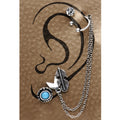 18G Burnished Silver Wild West Feather Chain Earring Set