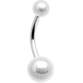 White MIRACLE BALL Belly Button Ring
