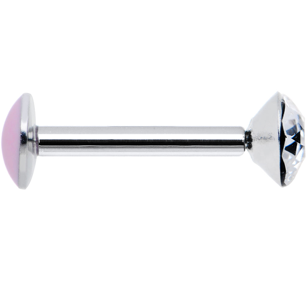 16G 5/16 Handmade Labret Created with Crystals 4mm