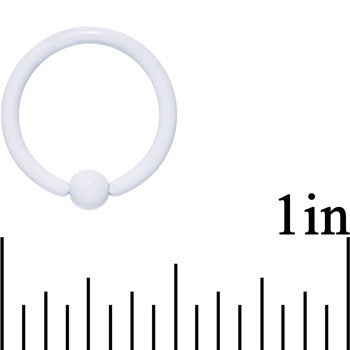 16G White Ceramic Coated Stainless Steel BCR Captive Ring