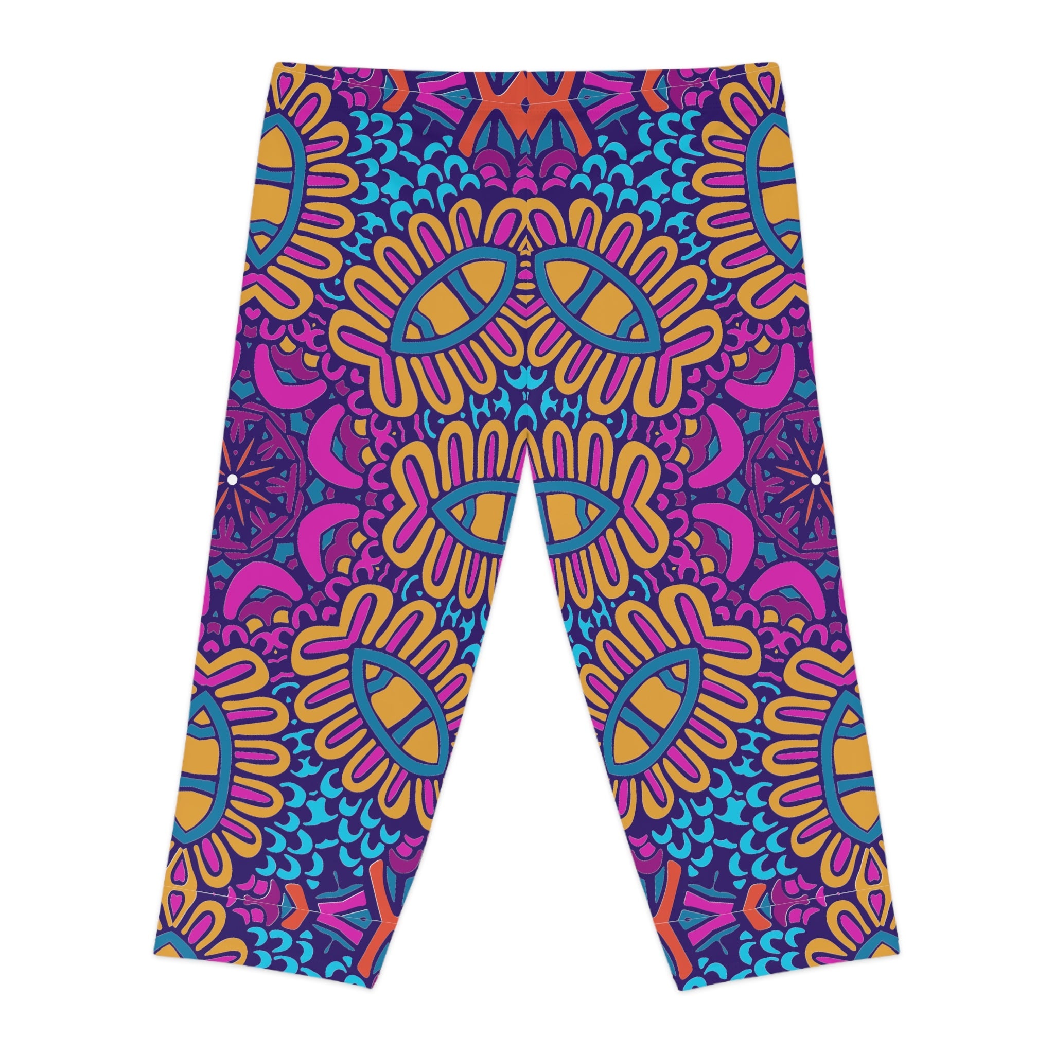 Colorful Boho Bliss Capri Leggings Women's Capri Leggings (AOP)