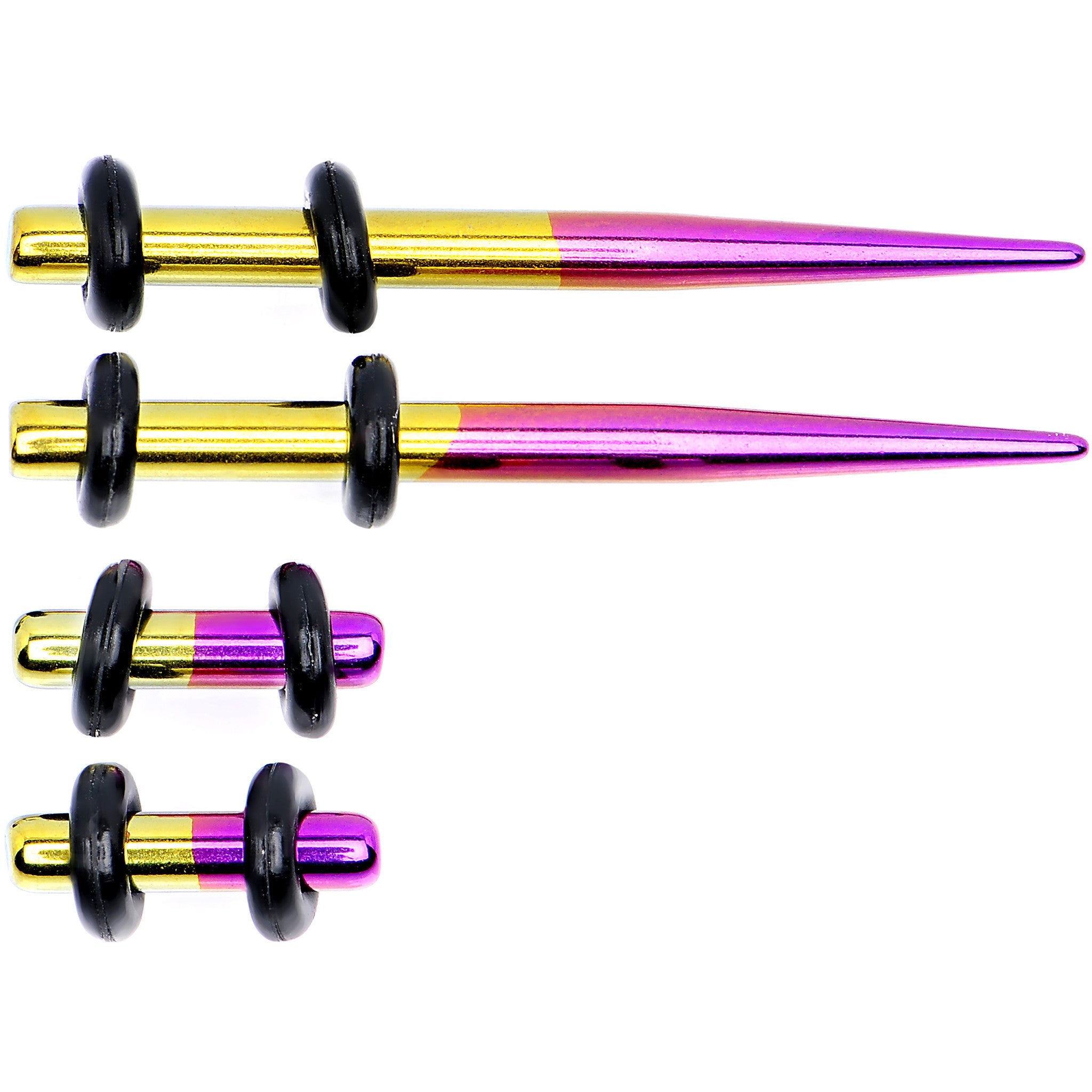 8G Yellow and Purple Titanium IP Steel Taper Plug Set