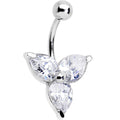 Clear Czech Stone Crystalline Trio Belly Ring