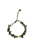Handmade Stainless Steel Semi Precious Green Labrodite Stones Bracelet