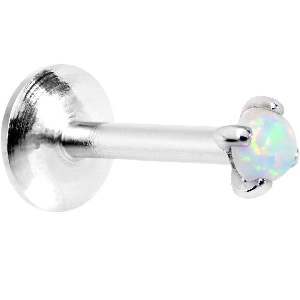 16G 5/16 White 2.5mm Synthetic Opal Internally Threaded Labret