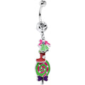 Clear Gem Christmas Delight Lollipop Dangle Belly Ring