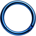 16G 5/16 Blue Anodized Titanium Hinged Segment Ring