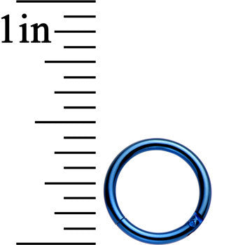 16G 5/16 Blue Anodized Titanium Hinged Segment Ring