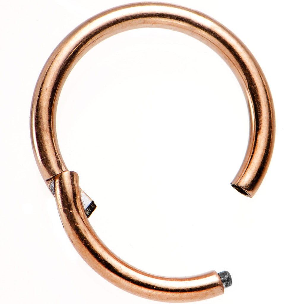 16G 5/16 Rose Gold Tone Hinged Segment Ring