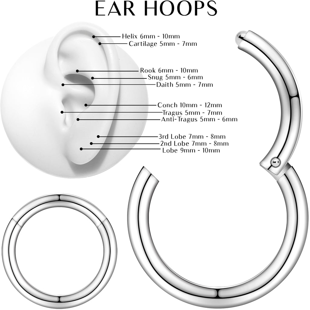 16G 3/8 Stainless Steel Hinged Segment Ring