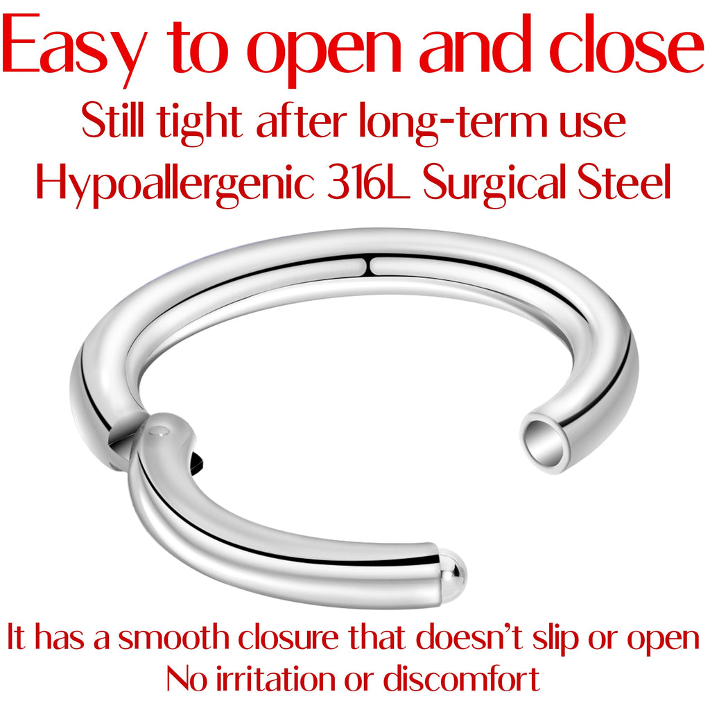 16G 3/8 Stainless Steel Hinged Segment Ring