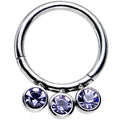 16G 5/16 Purple Gem Trio Hinged Segment Ring