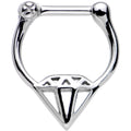 16G 1/4 Stainless Steel Drop Diamond Inspired Septum Clicker