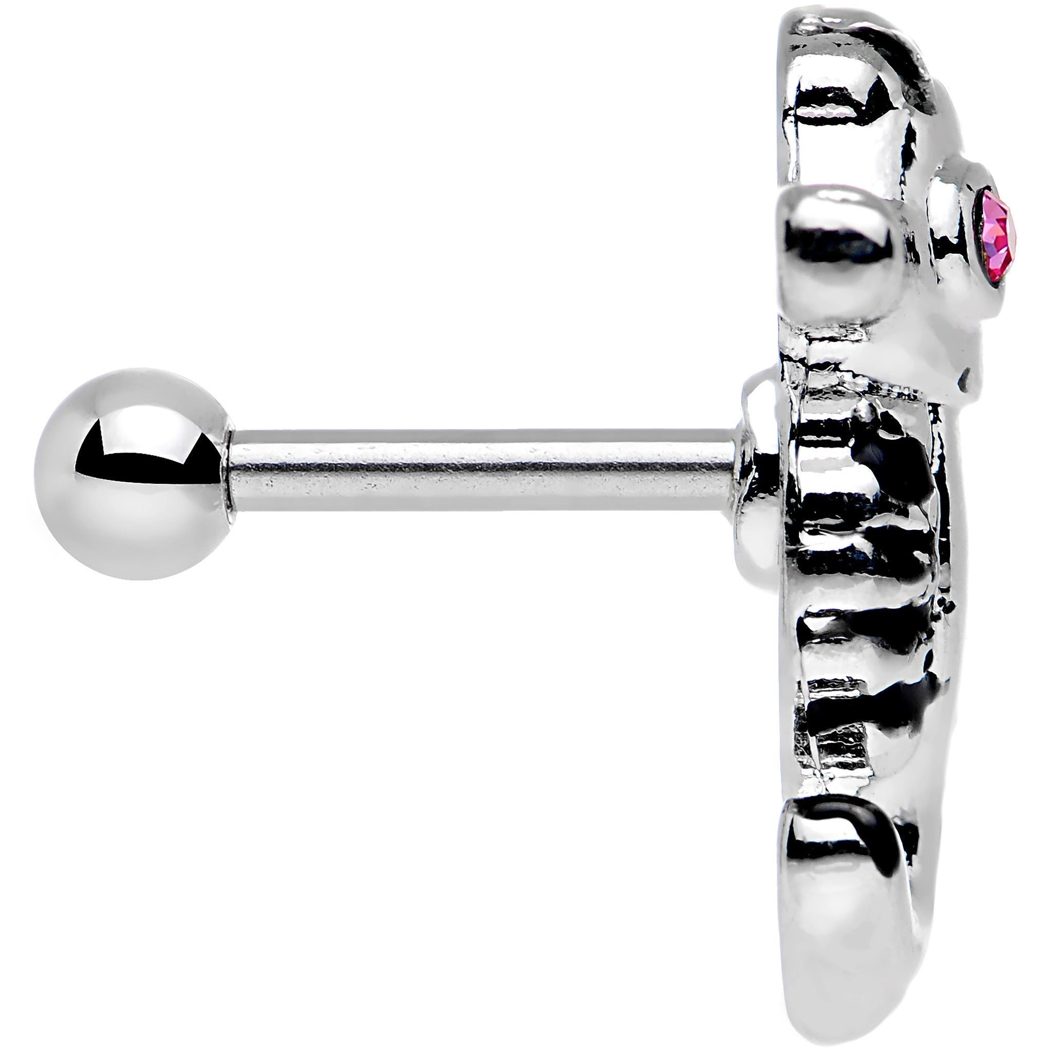 16G 1/4 Pink Gem Eyeball Seahorse Cartilage Earring