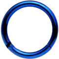 14G 3/8 Blue Anodized Hinged Segment Ring